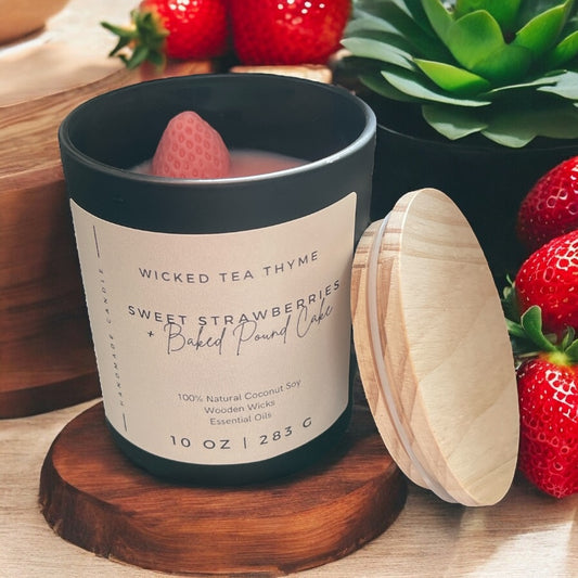 Sweet Strawberries + Baked Pound Cake